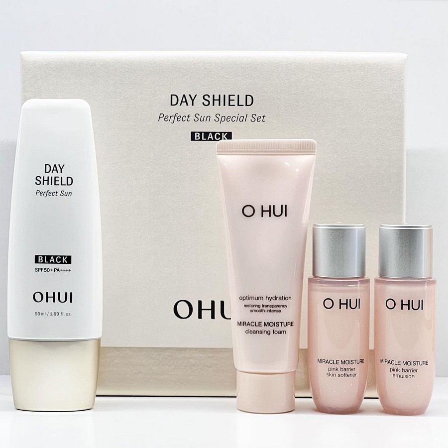 Set Kem Chống Nắng Ohui Day Shield Perfect Sun Black